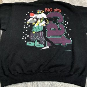 Vintage Black Jostens Sportswear Big City Cat Warner Bros 1993